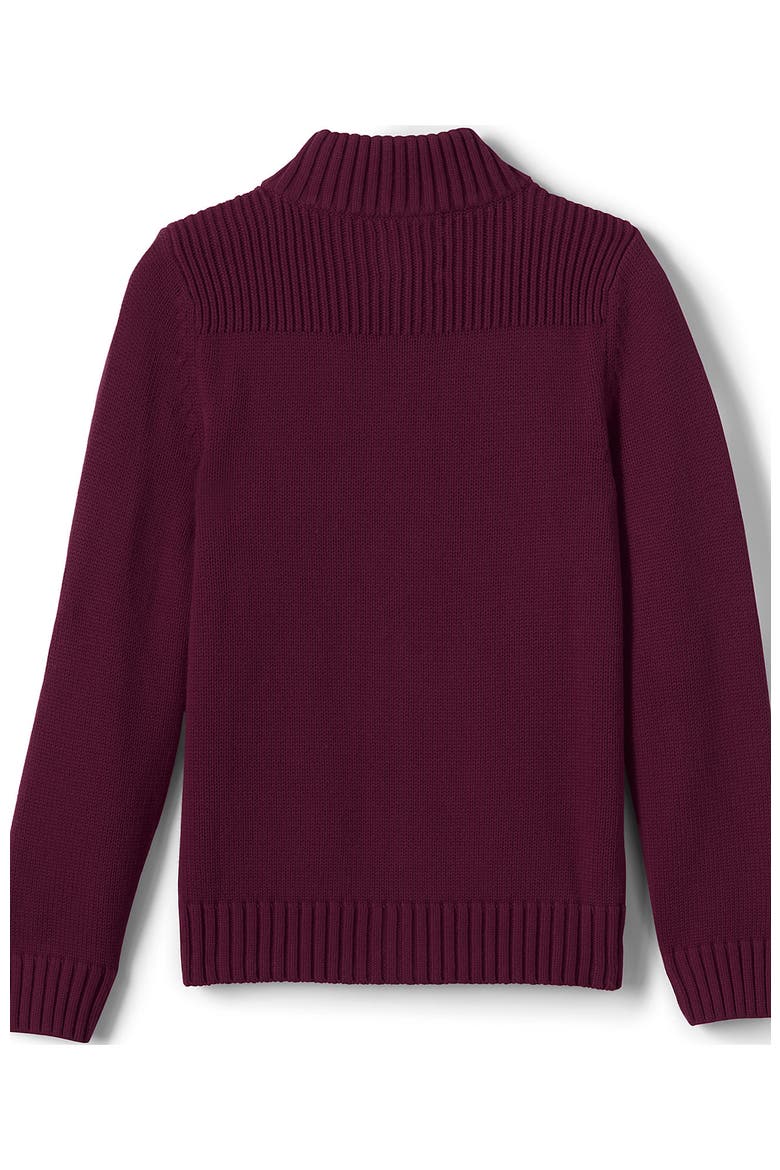 School Uniform Boys Cotton Modal Zip Front Cardigan Sweater, Alternate, color, Burgundy