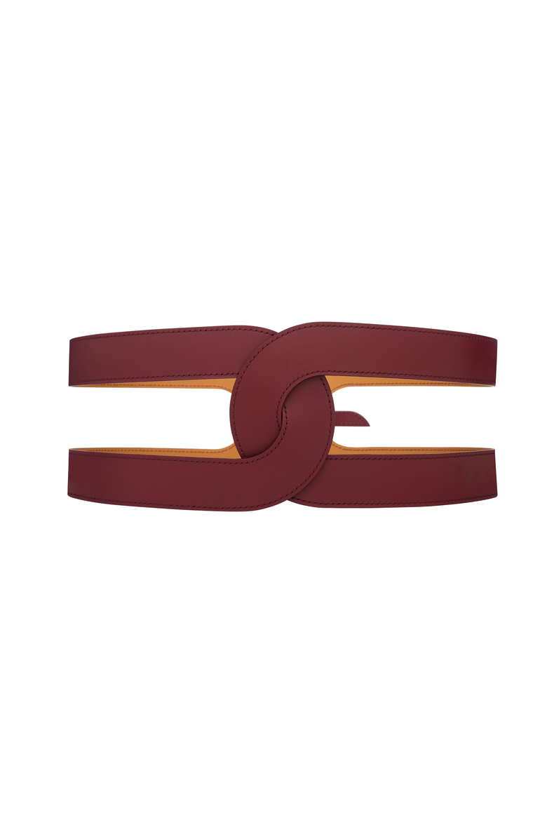 Vaincourt Paris La Délicieuse Leather Belt, Alternate, color, Dark Red