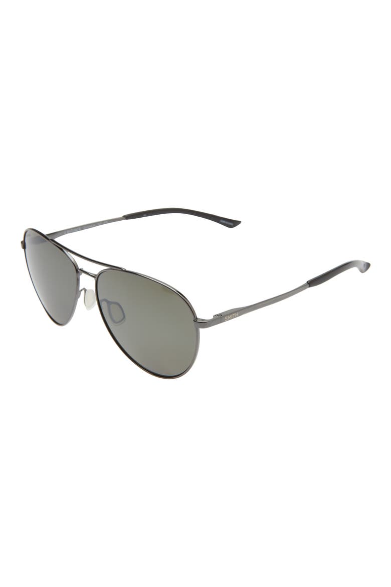 Layback 60mm Polarized Aviator Sunglasses, Alternate, color, DARK RUTH/ PLATINUM MIRROR