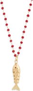 NATASHA Fish Pendant Beaded Necklace