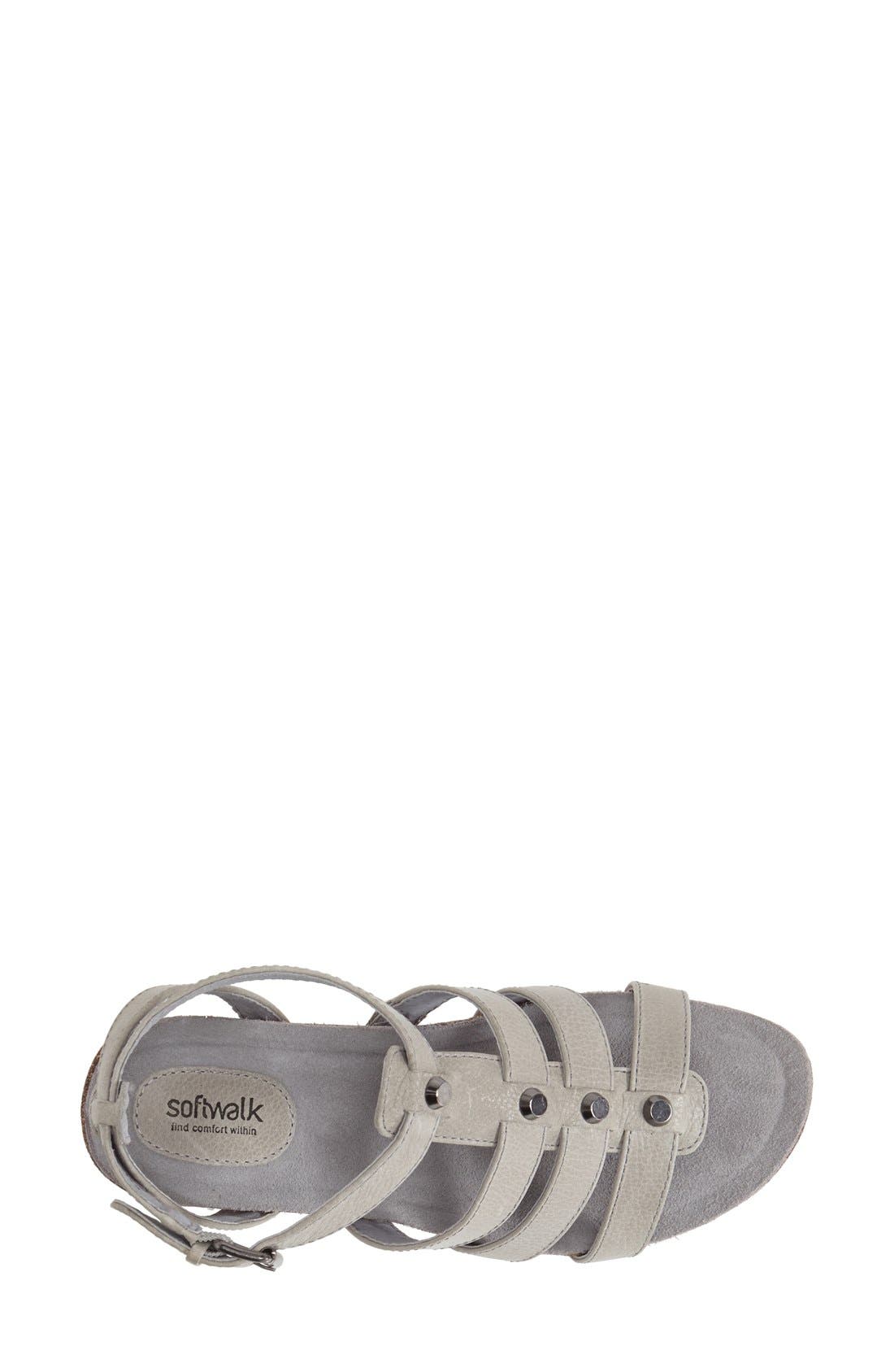 SoftWalk<sup>®</sup> 'Jacksonville' Leather Wedge Sandal, Alternate, color, 