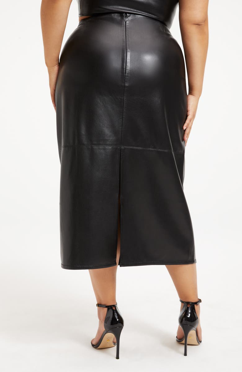 Good American Better Than Faux Leather Midi Pencil Skirt, Alternate, color,
