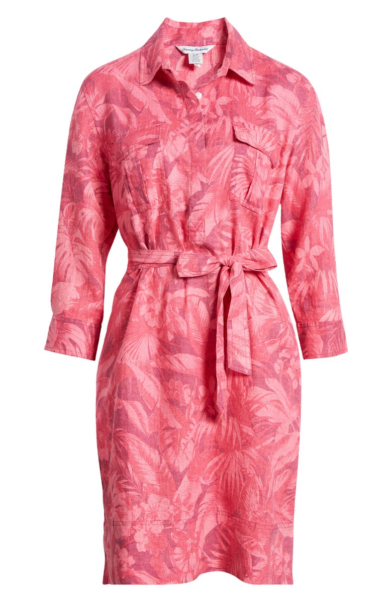 Tommy Bahama Paradise Palmera Tie Waist Shirtdress, Alternate, color, 
