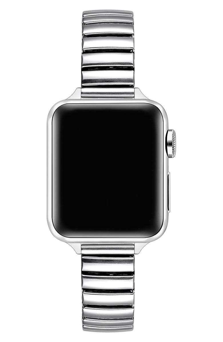 The Posh Tech Slink Elastic Stainless Steel Apple Watch<sup>®</sup> Watchband, Alternate, color, Silver