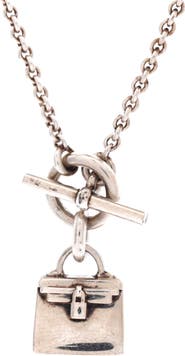 Pre-Owned Hermes Birkin Amulette Pendant Necklace Sterling Silver