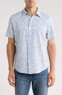 14th & Union Marina Short Sleeve Linen & Cotton Button-Up Shirt