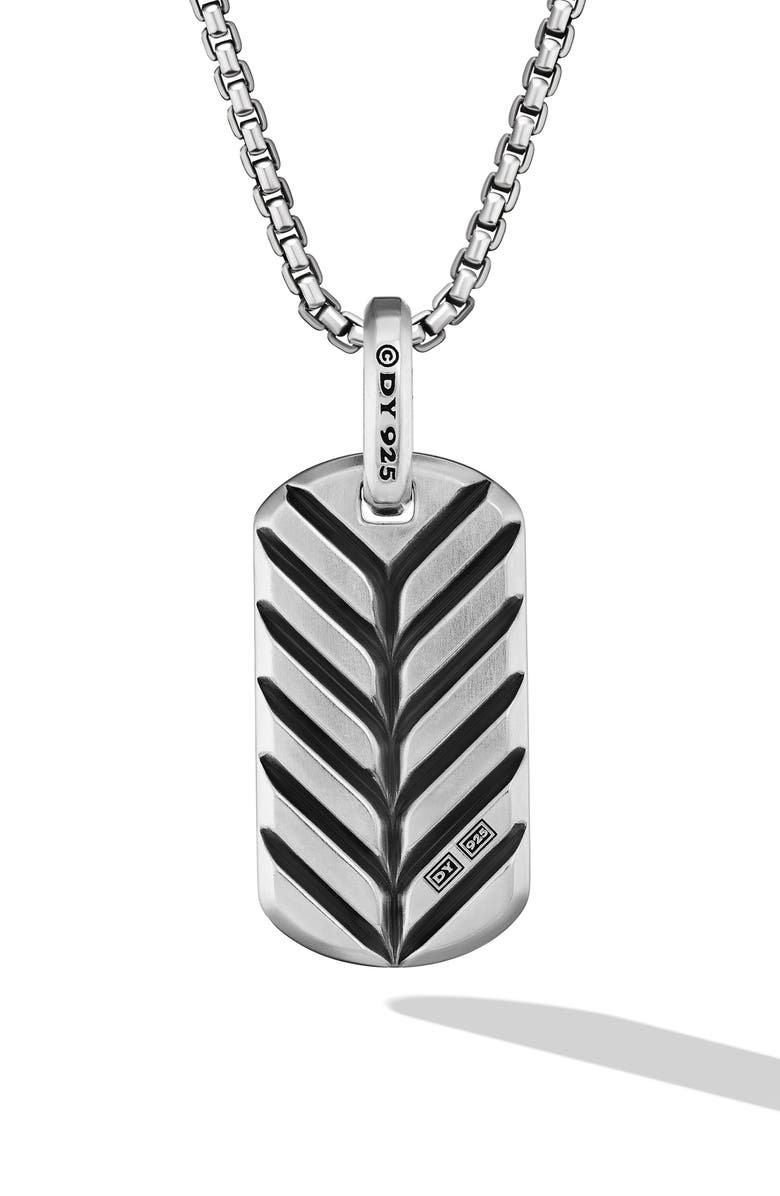 David Yurman Men's Chevron Tag in Sterling Silver, 27mm, Alternate, color, Sterling Silver/ Tigers Eye