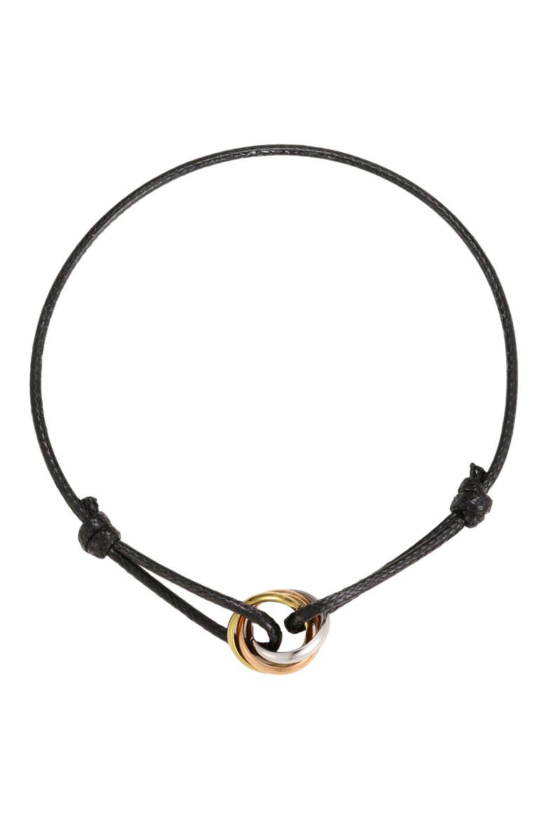 Infinity Ring Cord Bracelet, Alternate, color, BLACK/ GOLD