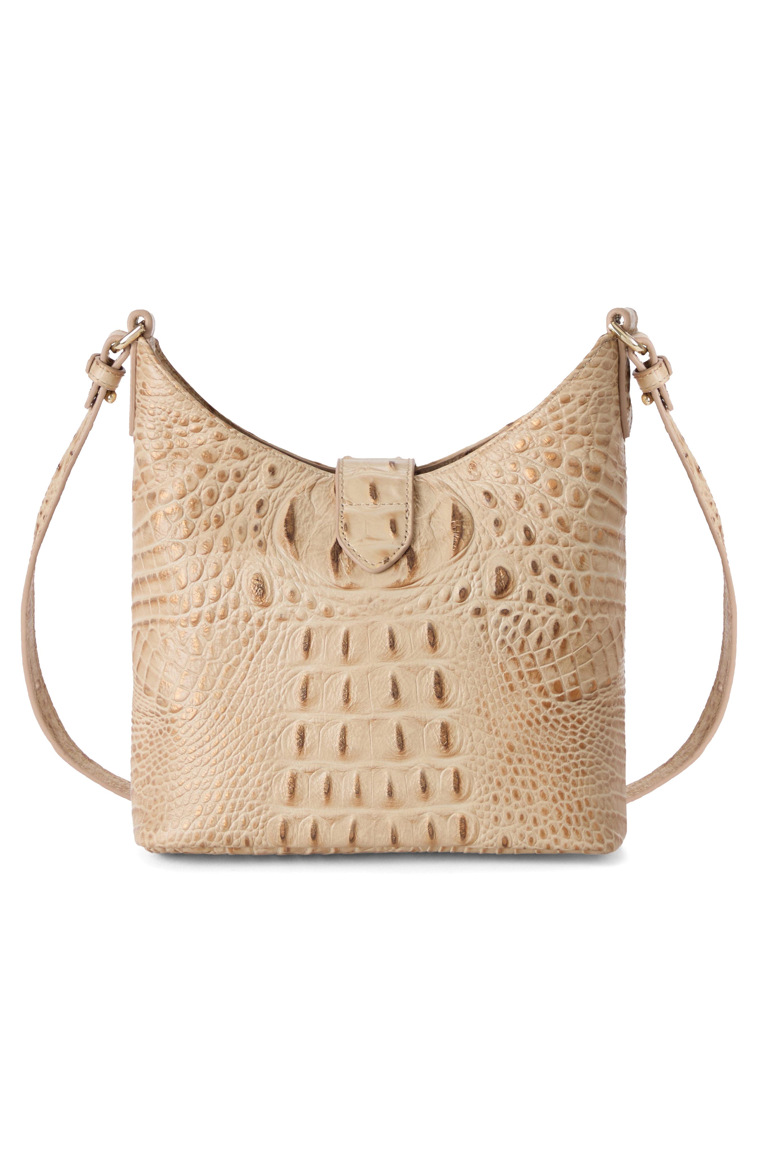 Small Gwynne Croc Embossed Leather Crossbody Bag, Alternate, color, SANDSTORM