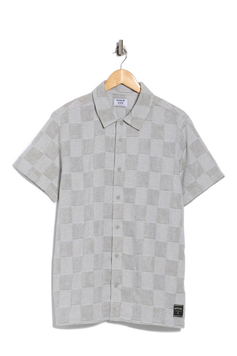 Yarn Due Textured Short Sleeve Shirt, Alternate, color, IGUANA
