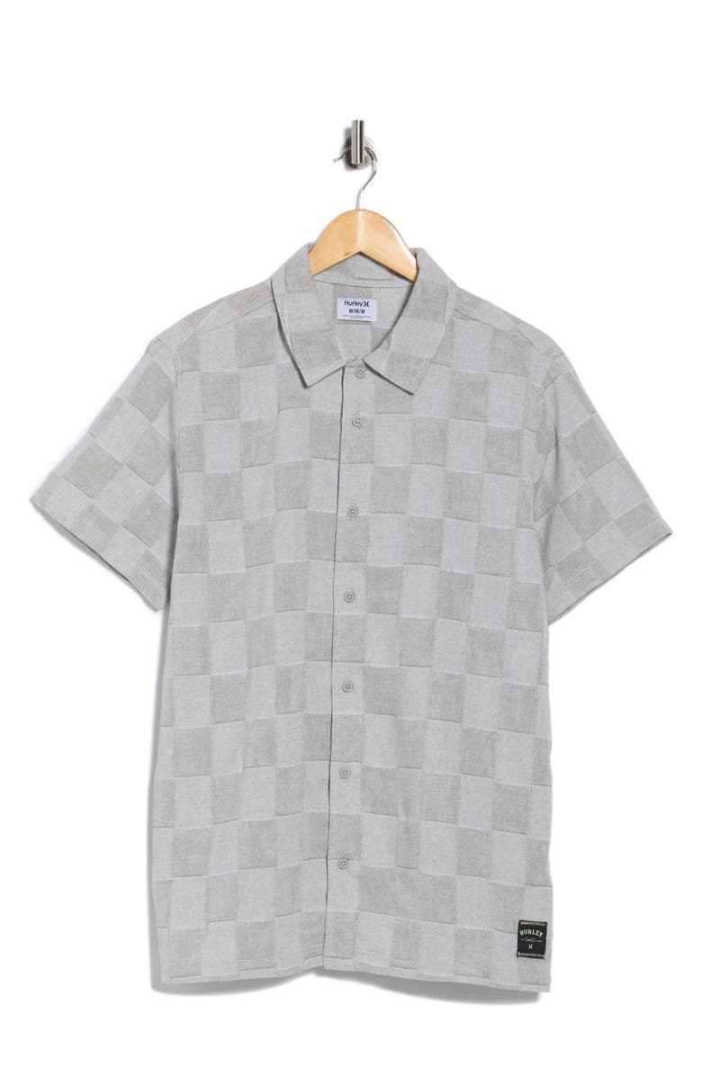 Hurley Yarn Due Textured Short Sleeve Shirt, Alternate, color, Iguana