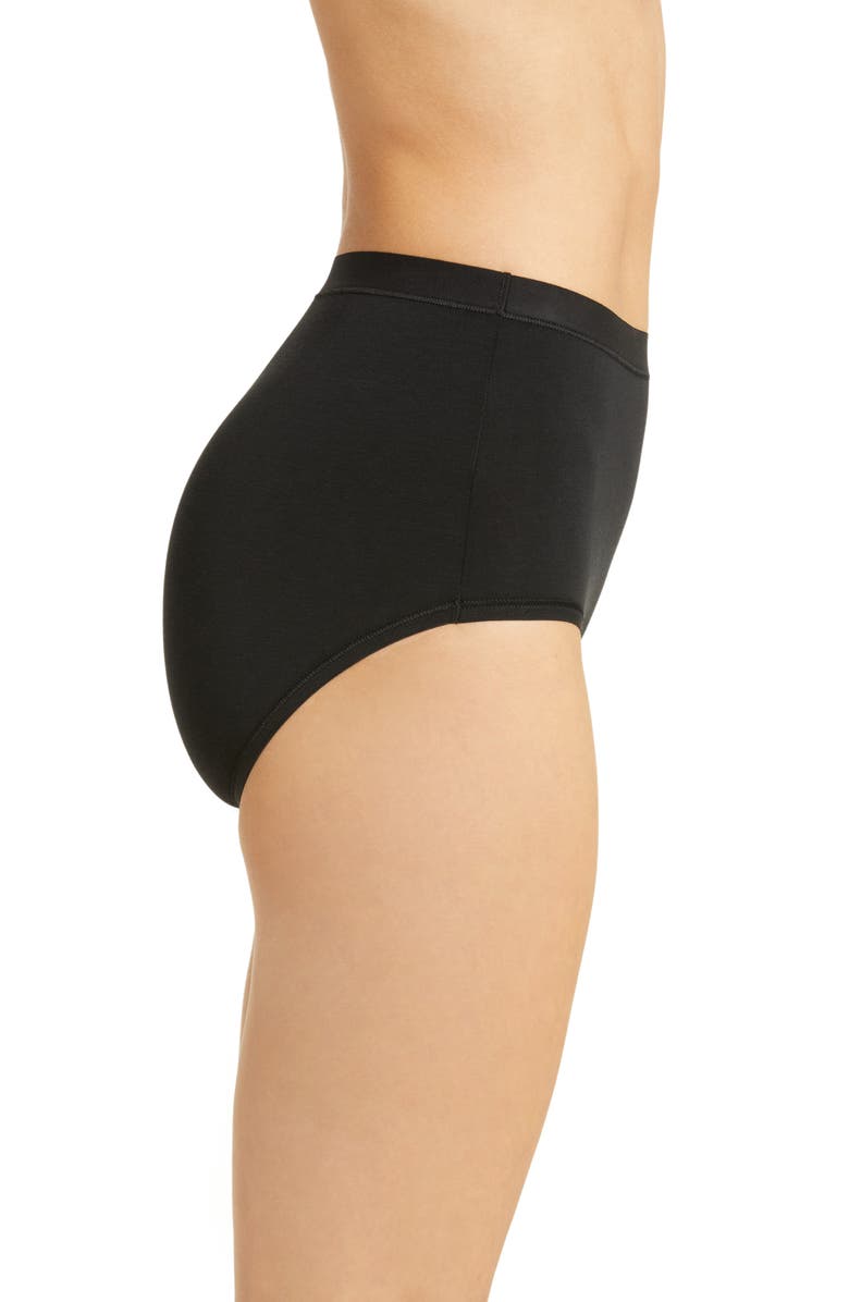 Wacoal Understated Cotton Blend Briefs, Alternate, color, Black