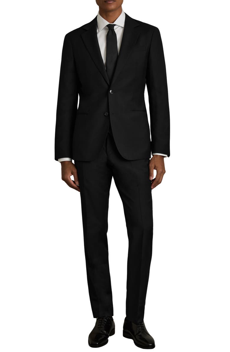 Reiss Aspire Black Wool Suit Jacket, Alternate, color,