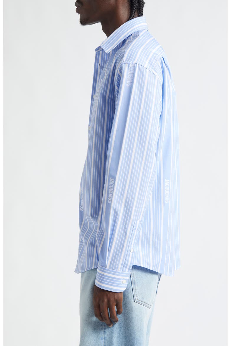 La Chemise Simon Straight Fit Stripe Button-Up Shirt, Alternate, color, JACQUARD BUSINESS BIG LOG