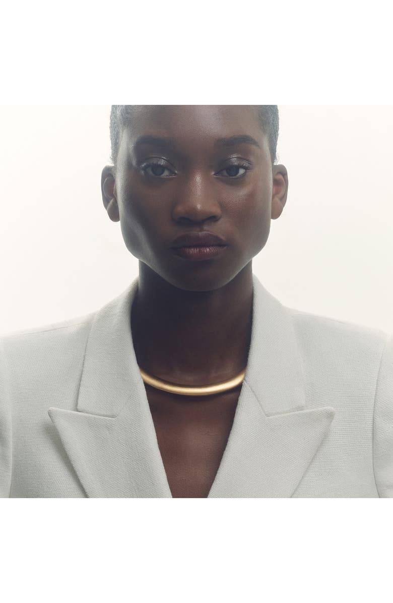 Reiss Poppy Polished Curve Collar Necklace, Alternate, color, Gold Tone