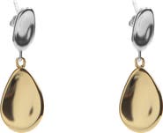 Argento Vivo Sterling Silver Two-Tone Pebble Drop Earrings