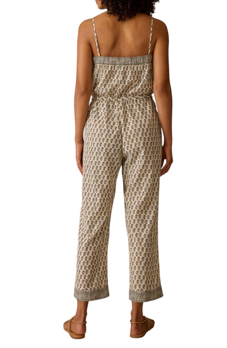 Faherty Catalina Mixed Print Linen Jumpsuit, Alternate, color, 
