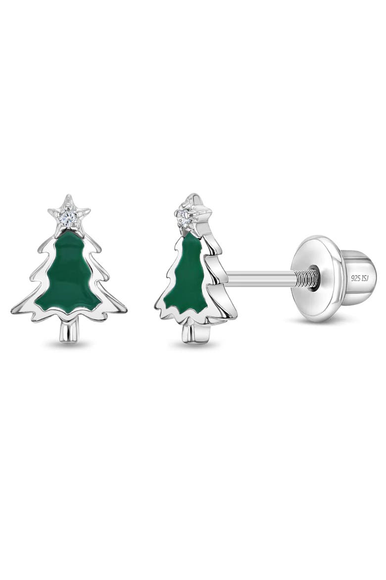 Evergreen Christmas Tree Earrings, Main, color, Green