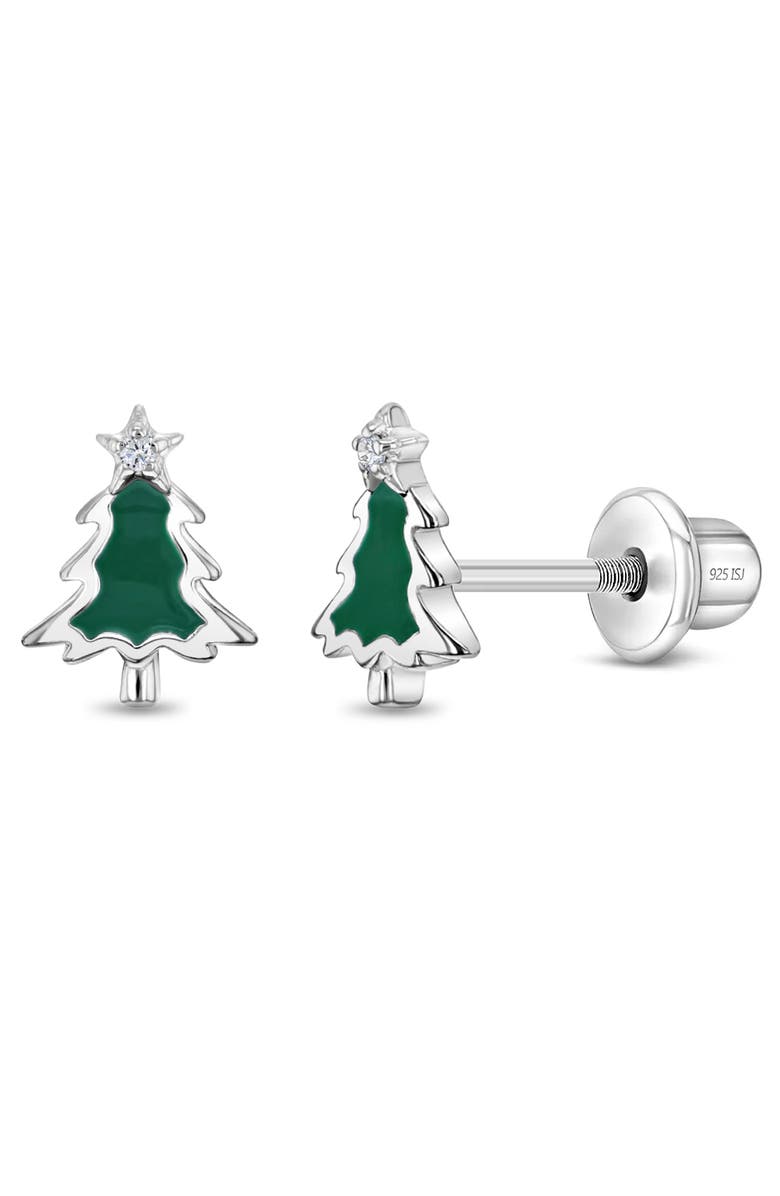 In Season Jewelry Evergreen Christmas Tree Earrings, Main, color, Green