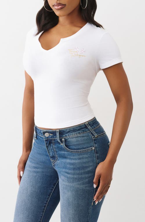 True Religion Script Notch T-shirt In White