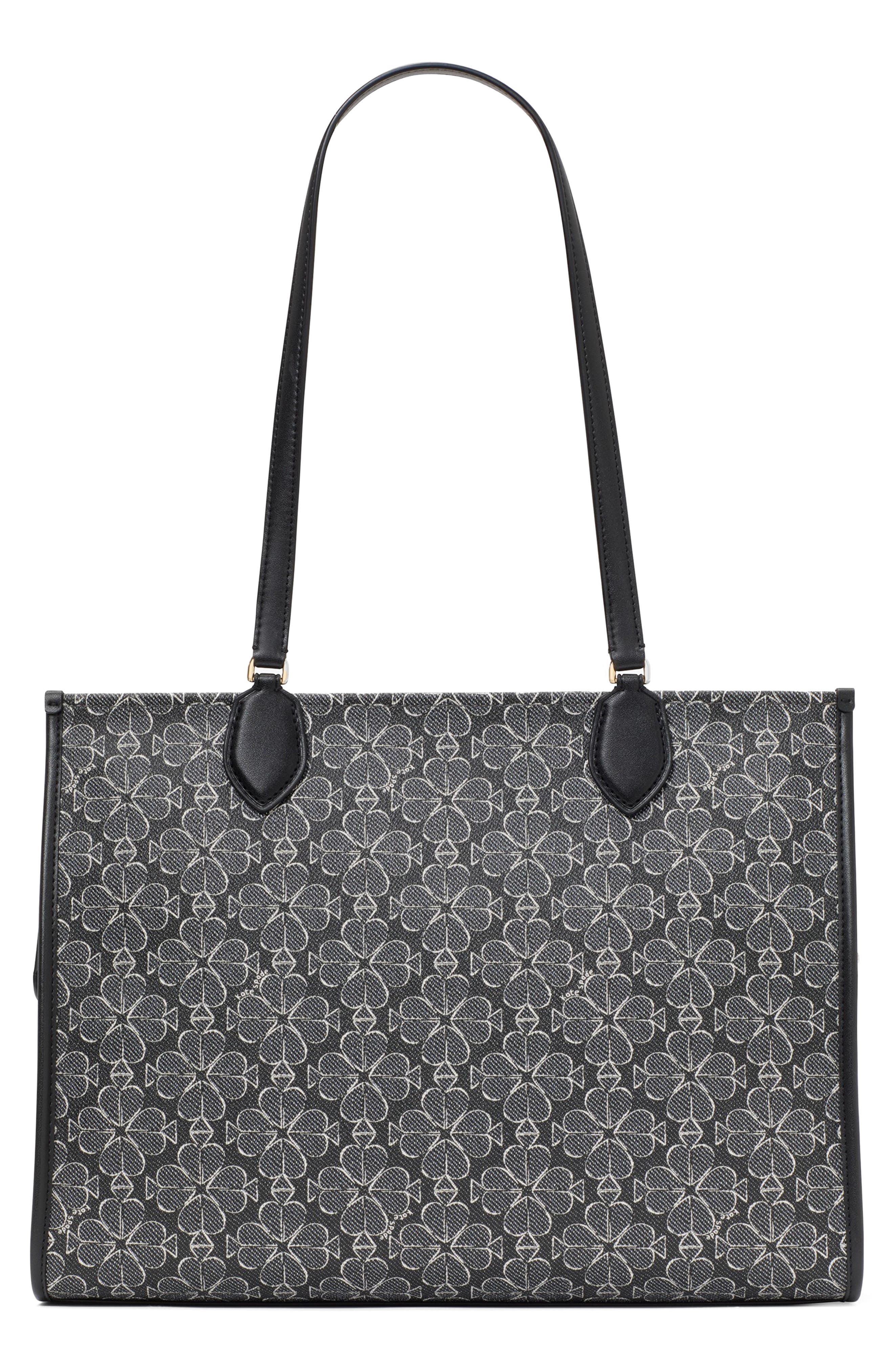 large spade floral coated canvas tote, Alternate, color, BLACK MULTI