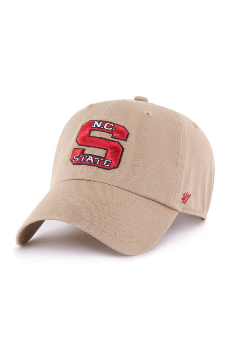'47 Men's '47 Khaki NC State Wolfpack Vault Clean Up Adjustable Hat, Main, color, Khaki