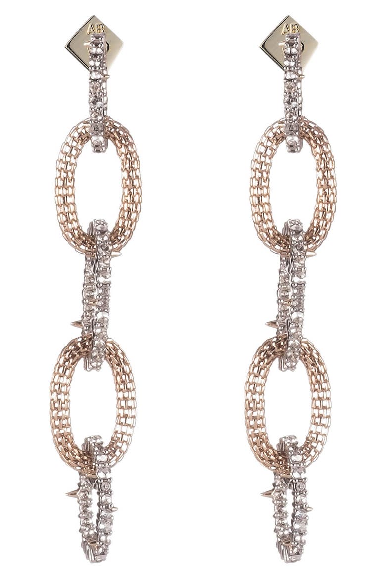 Crystal Encrusted Chain Drop Earrings, Main, color, TWO TONE