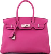 Pre-Owned Hermes Birkin Handbag Pink Togo with Palladium Hardware 30