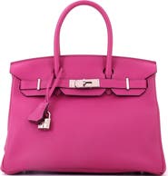 Pre-Owned Hermes Birkin Handbag Pink Togo with Palladium Hardware 30