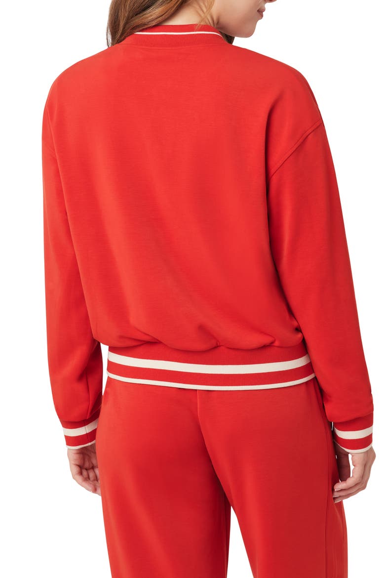 Stripe Trim Bomber Jacket, Alternate, color, AURA ORANGE