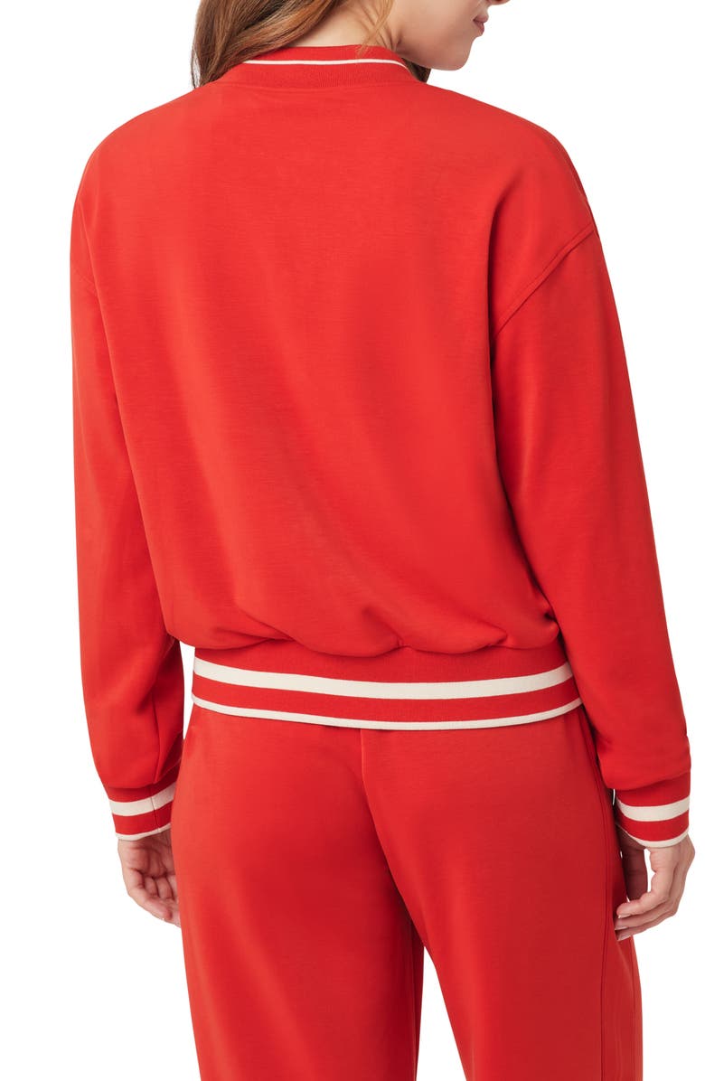 Scotch & Soda Stripe Trim Bomber Jacket, Alternate, color, Aura Orange