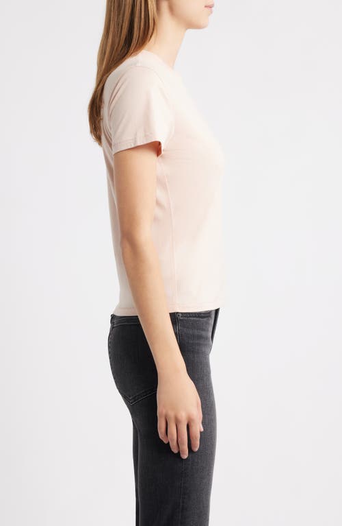 Frame Womens Pink Sand The Baby Tee Cotton-jersey T-shirt In White