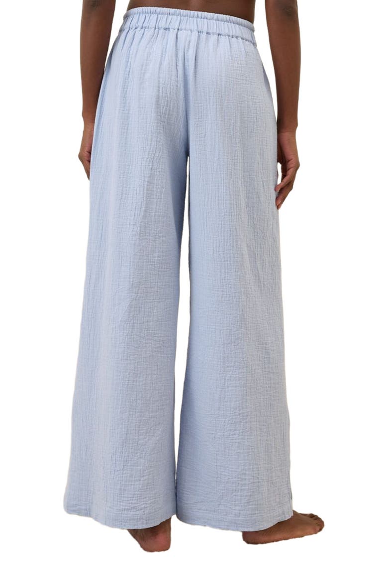 Organic Cotton Coastal Double Gauze Split Hem Pant, Alternate, color, Cornflower Blue