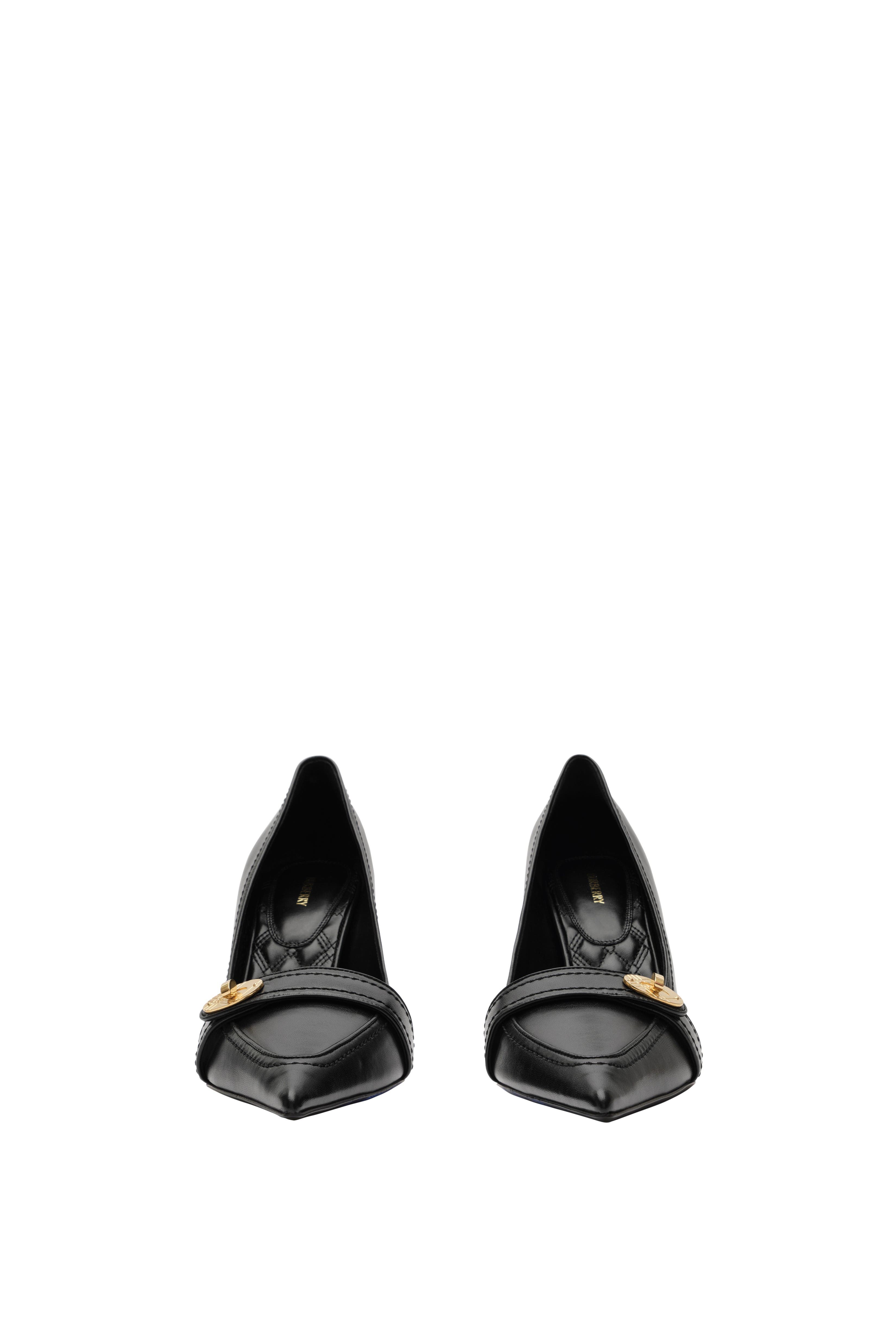 Burberry Leather Cotswolds High Pumps, Alternate, color, Black