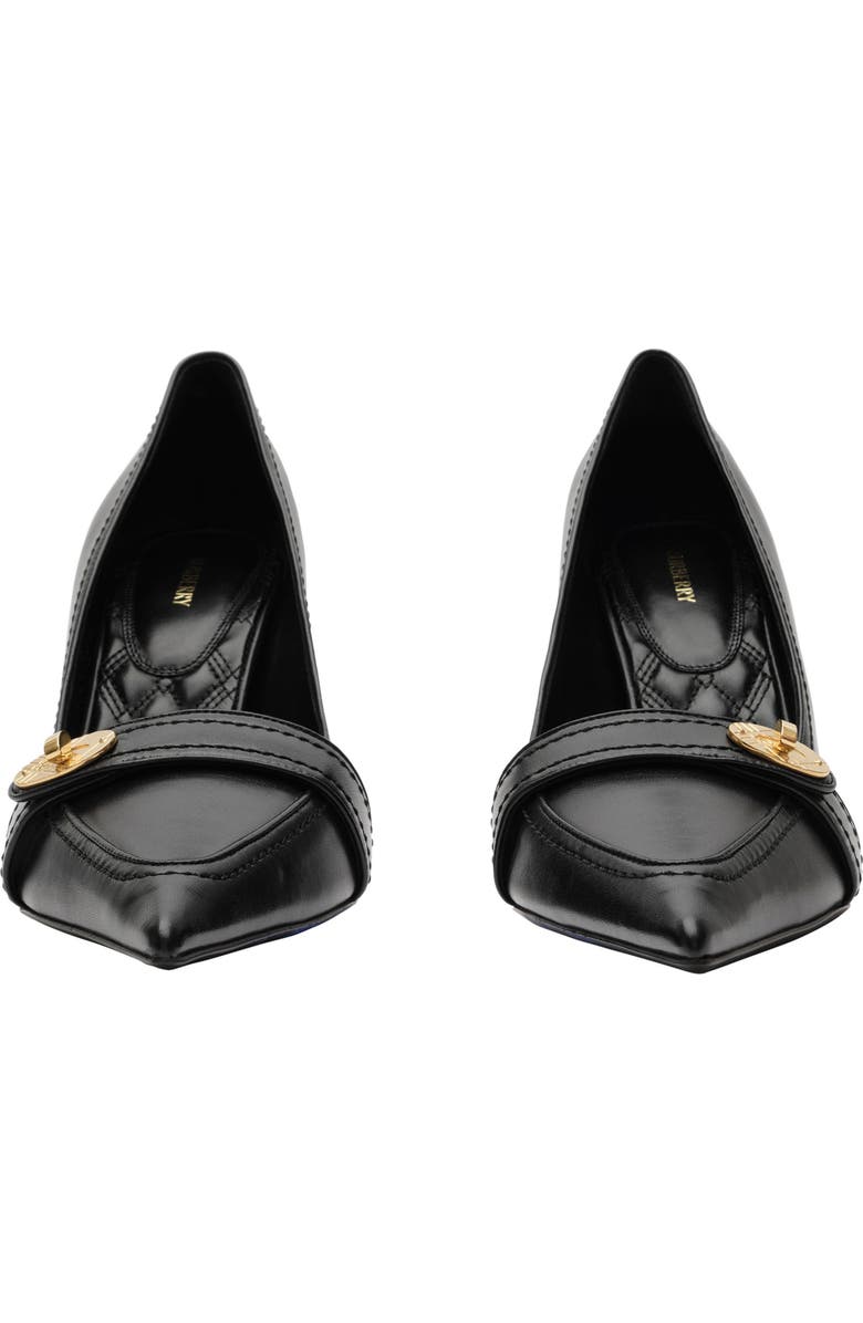 Burberry Leather Cotswolds High Pumps, Alternate, color, Black