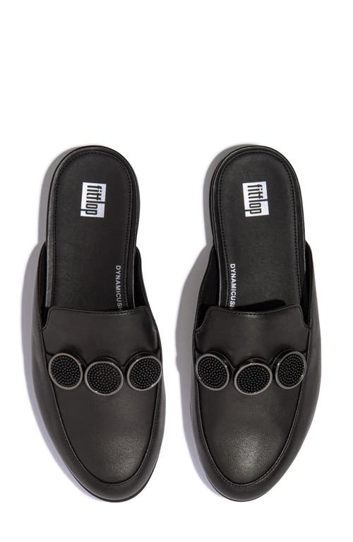 Fitflop Gracie Bead Link Leather Mule Loafer In Black