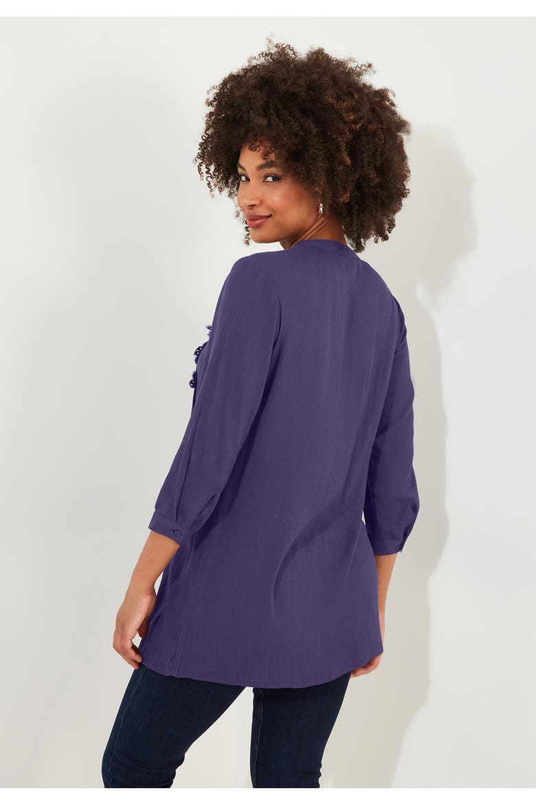 Crochet Trim Pintuck Shirt, Alternate, color, MULBERRY PURPLE