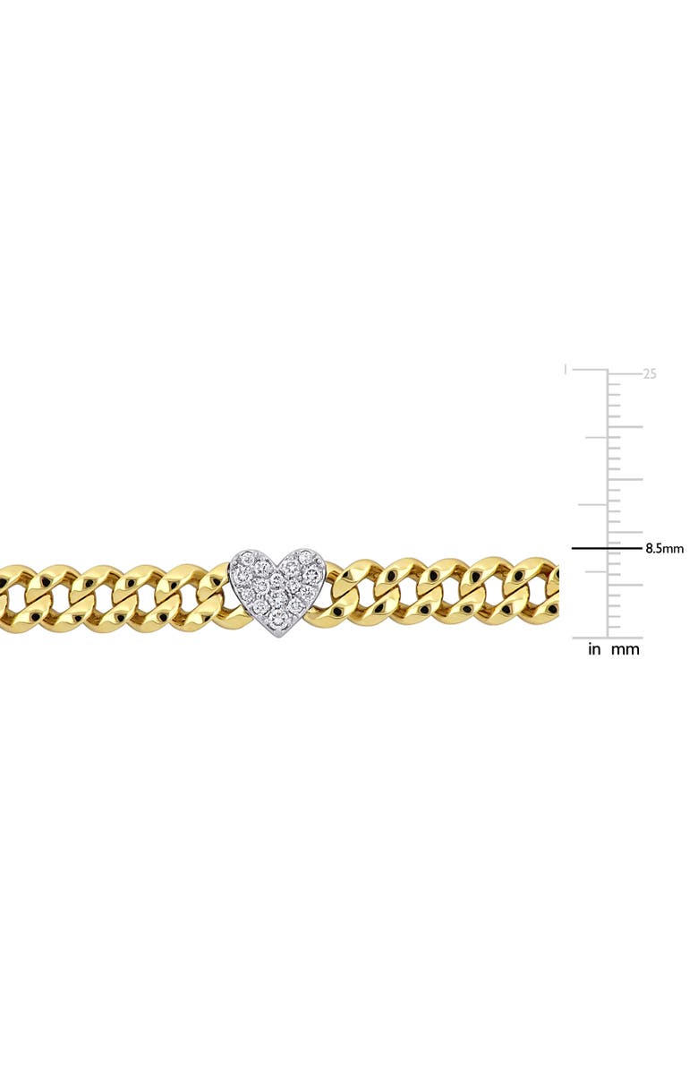 Julianna B. Diamond Heart Cuban Link Bracelet 14k, Alternate, color, 14K Gold
