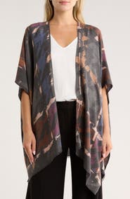 Vince Camuto Houndstooth Plaid Open Topper