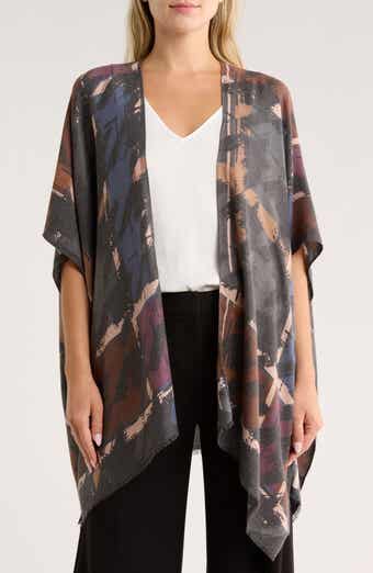 Vince Camuto Houndstooth Plaid Open Topper