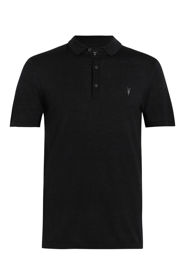 Mode Merino Wool Polo, Alternate, color, BLACK
