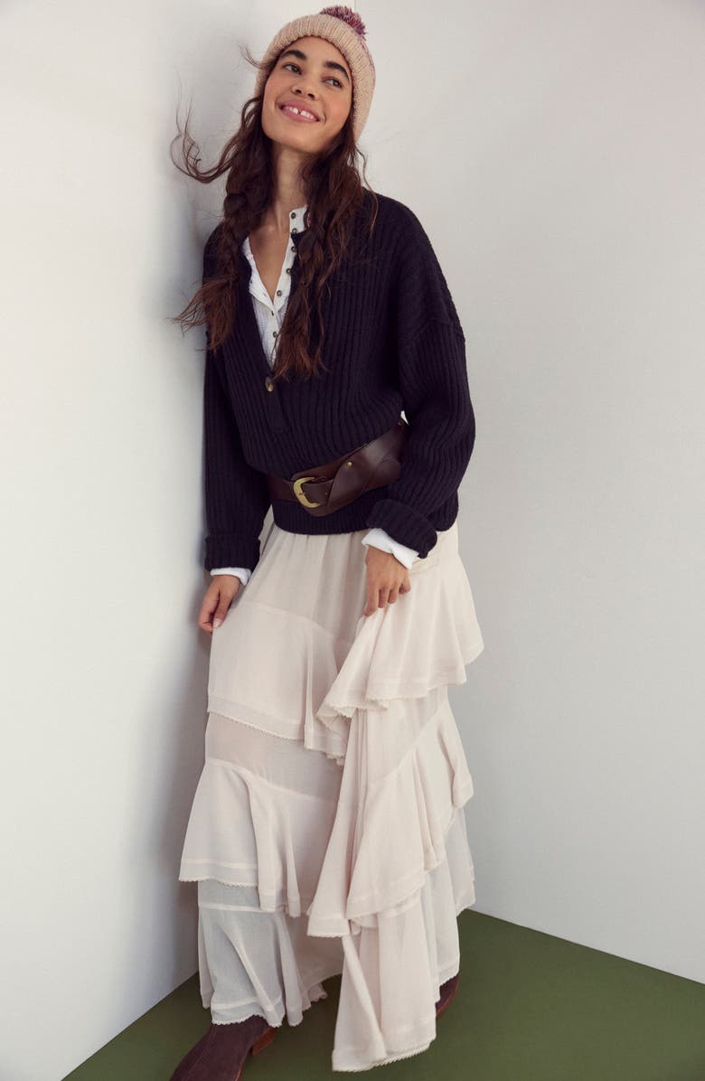 Free People Clementine Tiered Maxi Skirt, Alternate, color, 