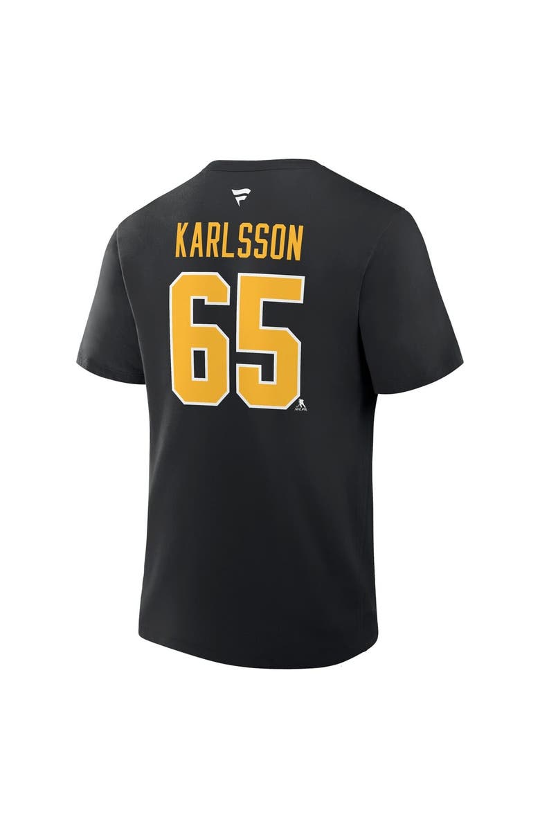 FANATICS Men's Fanatics Erik Karlsson Black Pittsburgh Penguins Authentic Stack Name & Number T-Shirt, Alternate, color, Black