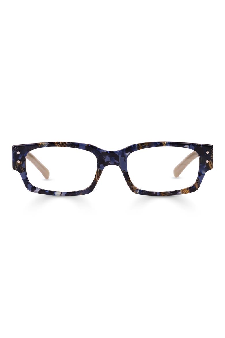 Head 49mm Rectangular Reading Glasses, Main, color, BLUE AND AMBER