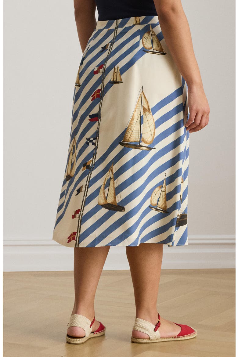 Sailboat Stripe Midi Skirt, Alternate, color, CREAM/ MULTI