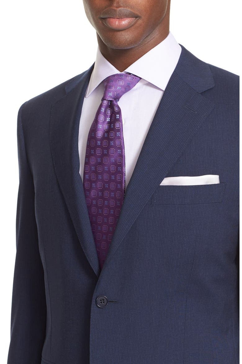 '13000' Classic Fit Stripe Wool Suit, Alternate, color, NAVY