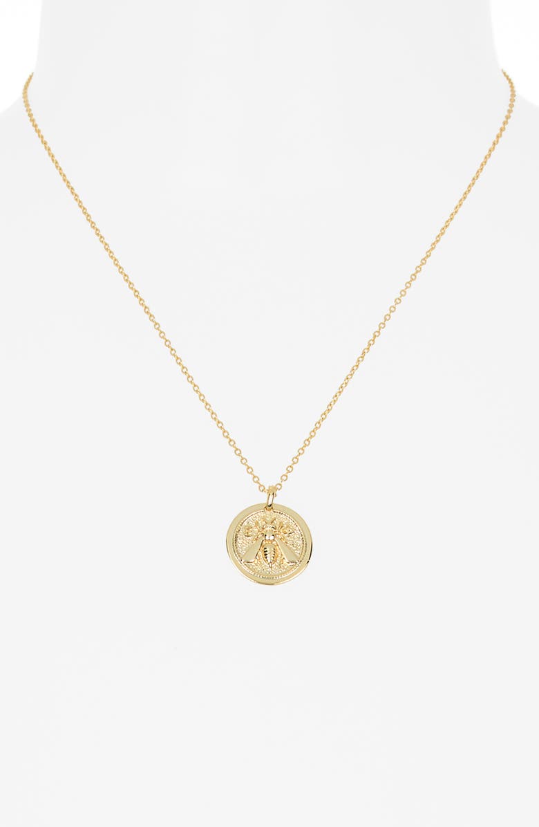 Electric Picks Honey Bee Pendant Necklace, Alternate, color,