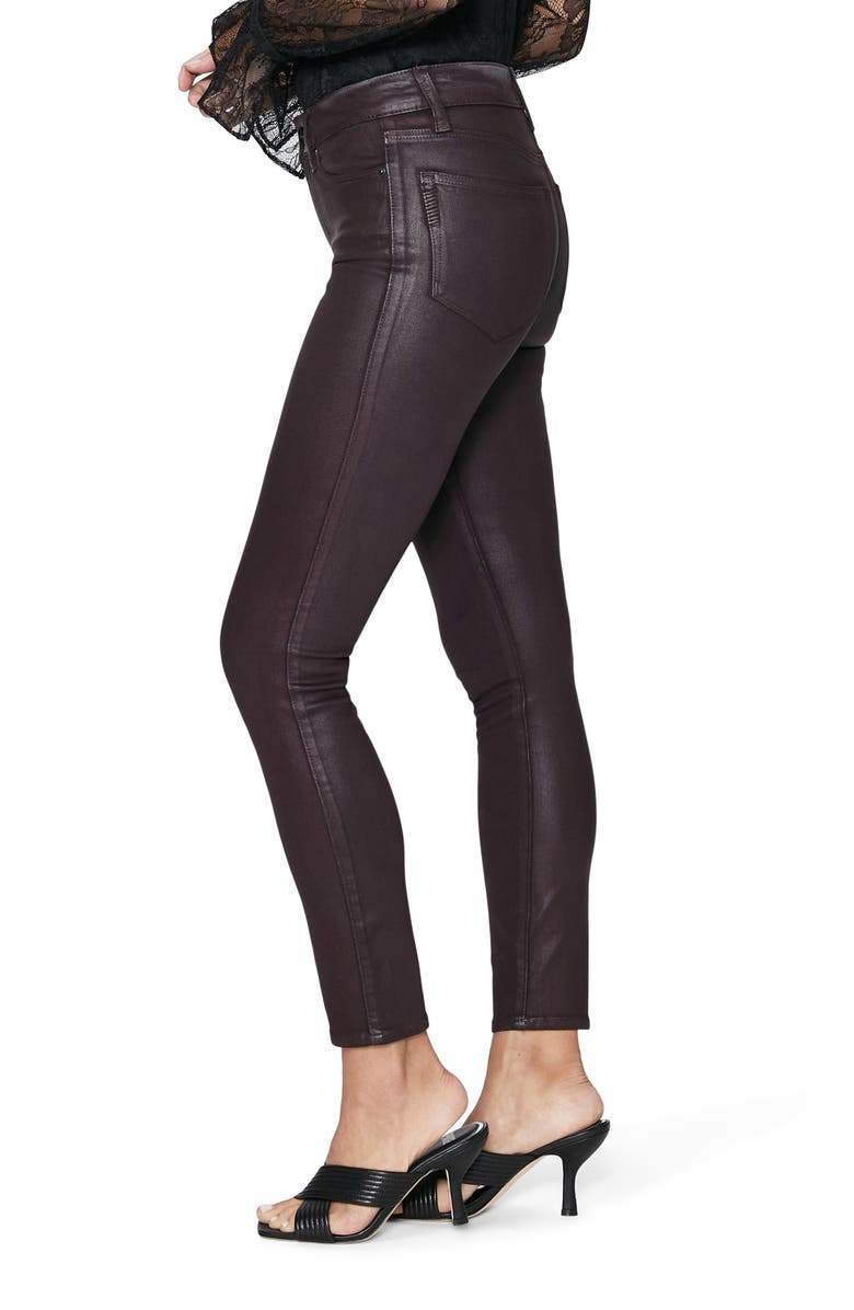 PAIGE Hoxton Coated High Waist Ankle Skinny Jeans, Alternate, color, 