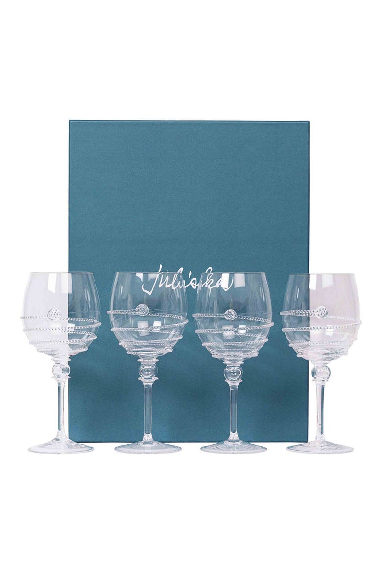 Amalia Set of 4 Stem White Wine Glasses Gift Box, Alternate, color, CLEAR