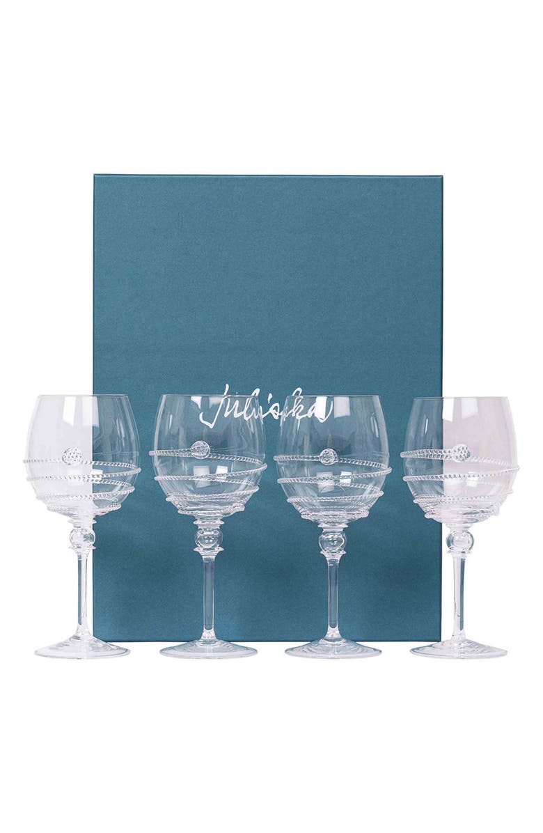 Juliska Amalia Set of 4 Stem White Wine Glasses Gift Box, Alternate, color,